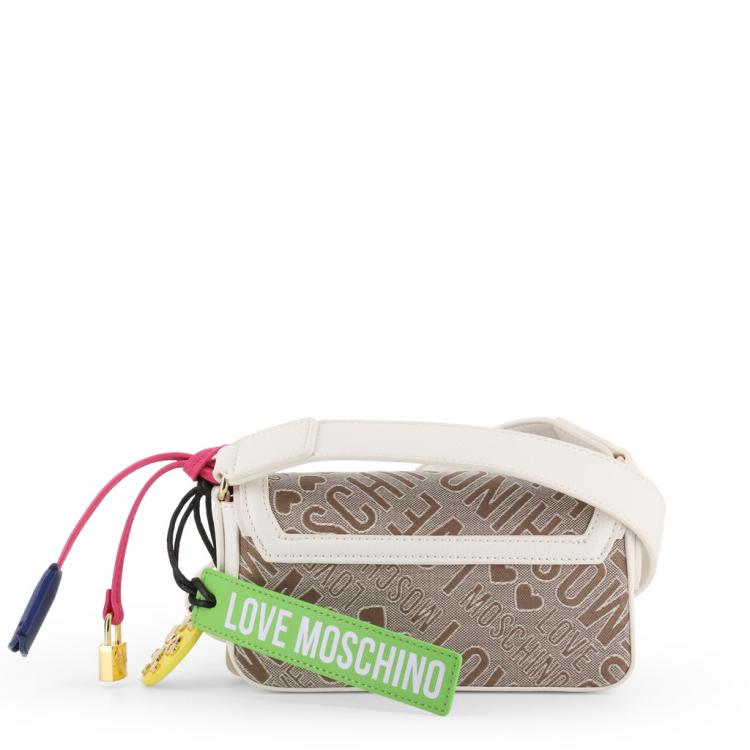 Pre Owned Love Moschino Two Tone Signature Canvas and Faux Leather Crossbody Bag