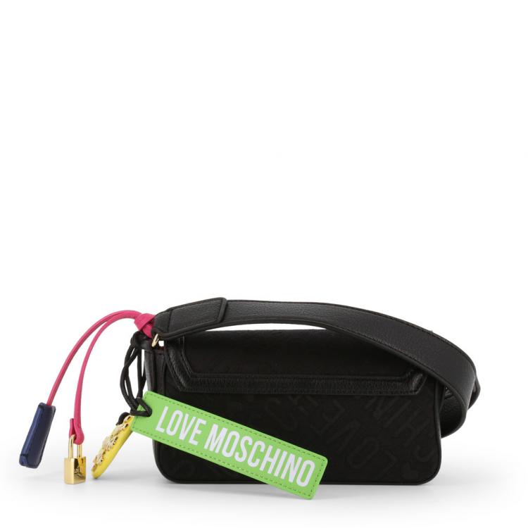 Pre Owned Love Moschino Black Faux Leather Crossbody Bag