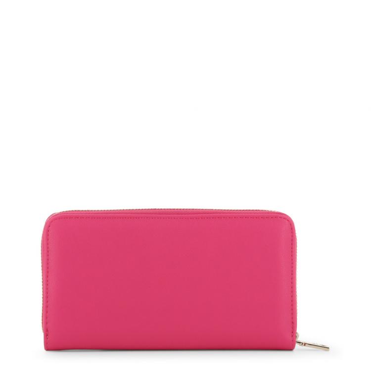 Pre Owned Love Moschino Pink Faux Leather Zip Around Wallet