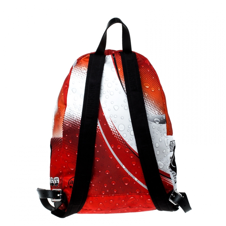 Pre Owned Moschino Multicolor Eyes Collection Print Nylon Backpack