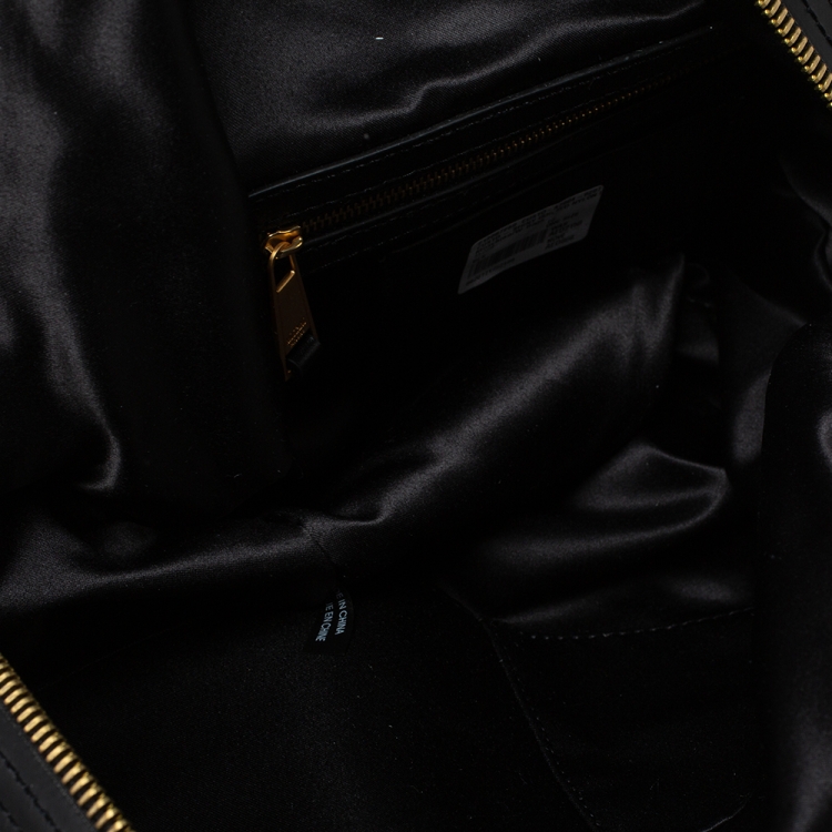 Pre Owned Moschino Black Quilted Nylon and Neoprene Logo Backpack