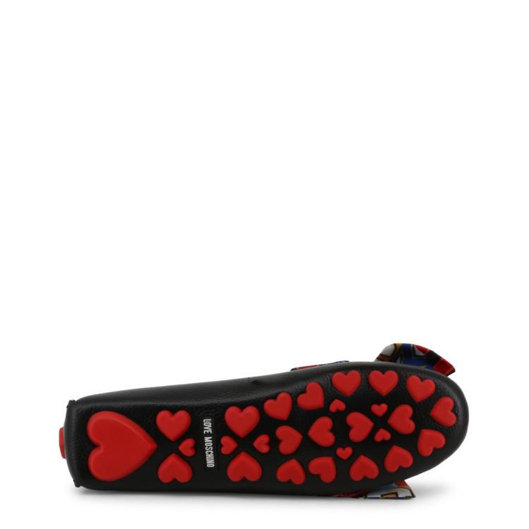 Pre Owned Love Moschino Black Faux Leather Bow Loafers Size 39