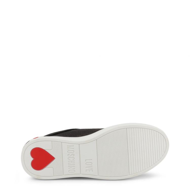 Pre Owned Love Moschino Black Fabric Platform Sneakers Size 37