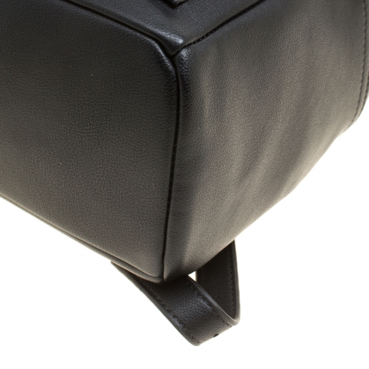 Pre Owned Love Moschino Black Leather Backpack