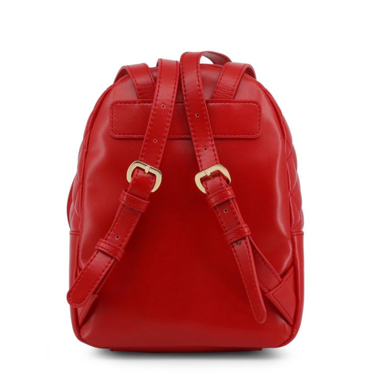 Pre Owned Love Moschino Red Quilted Faux Leather Chain Handle Backpack