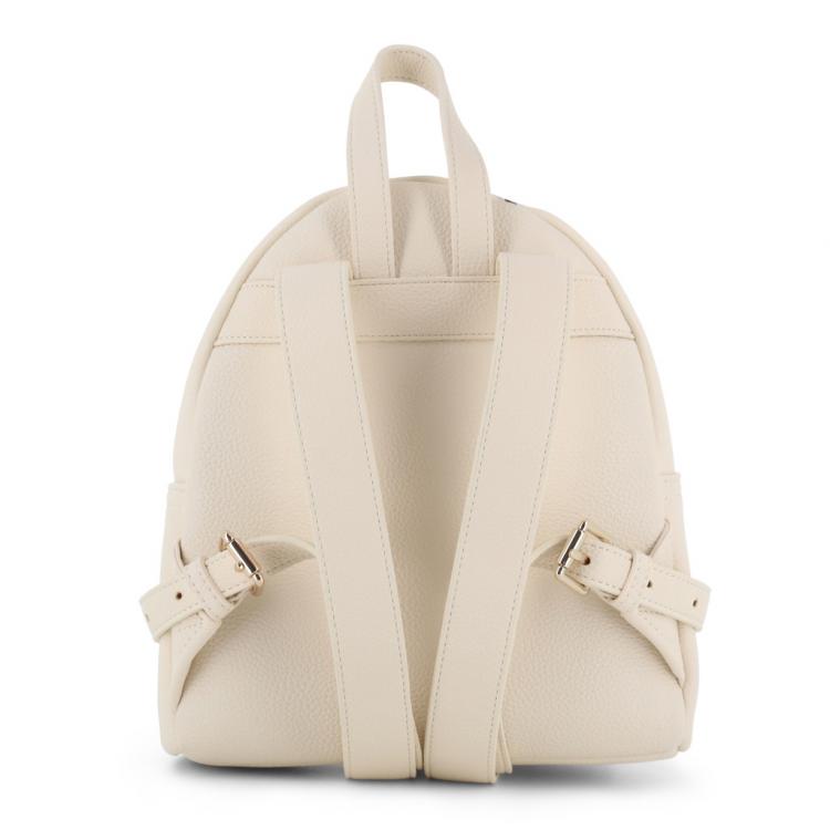 Pre Owned Love Moschino White Faux Leather Love Applique Backpack