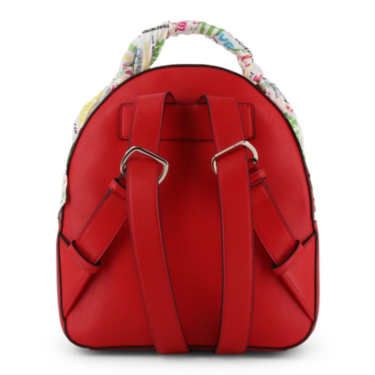 مملوكة مسبقًا Love Moschino Red Faux Leather Scarf Backpack