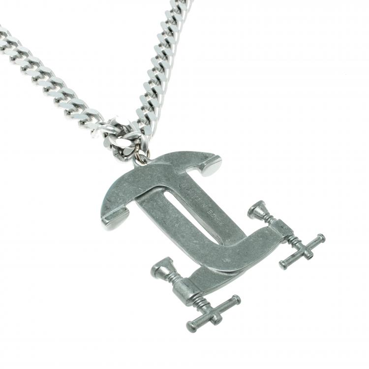 Pre Owned Moschino Capsule Silver Tone Chain Link Necklace