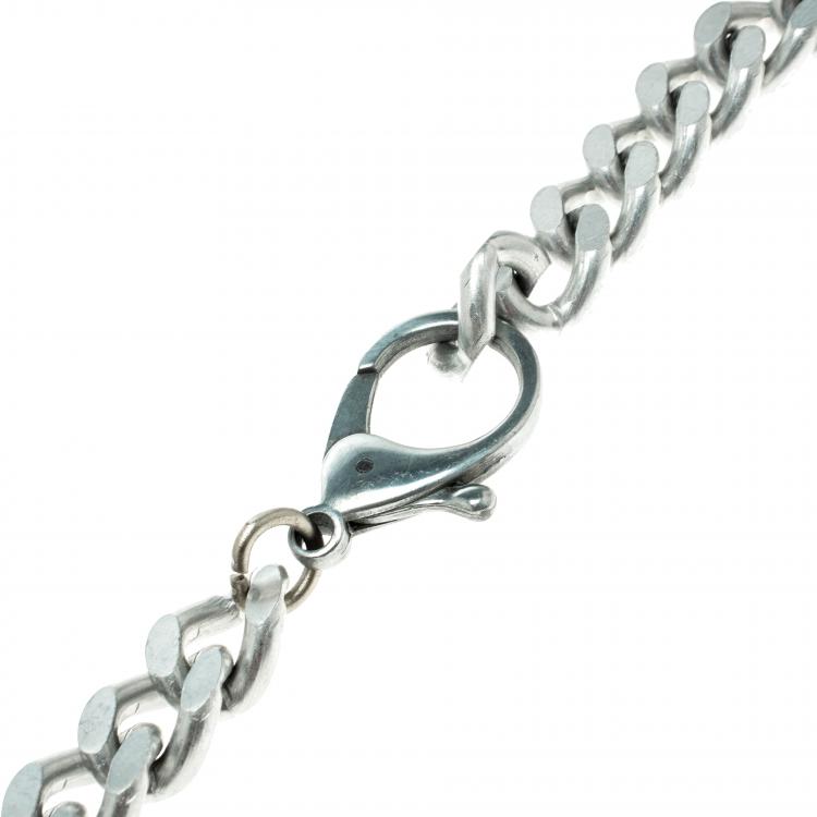 Pre Owned Moschino Capsule Silver Tone Chain Link Necklace