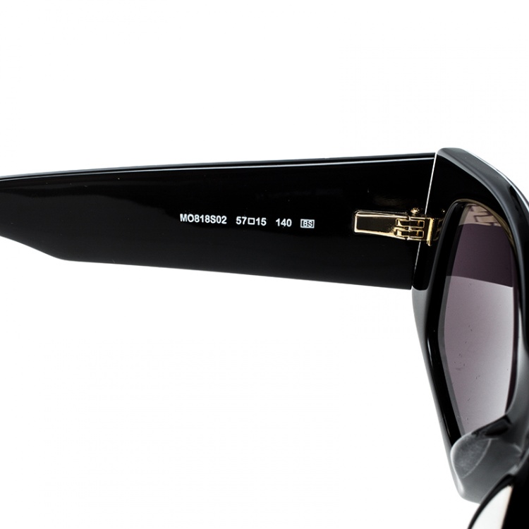 Pre Owned Moschino Black and White MO818S02 Square Sunglasses