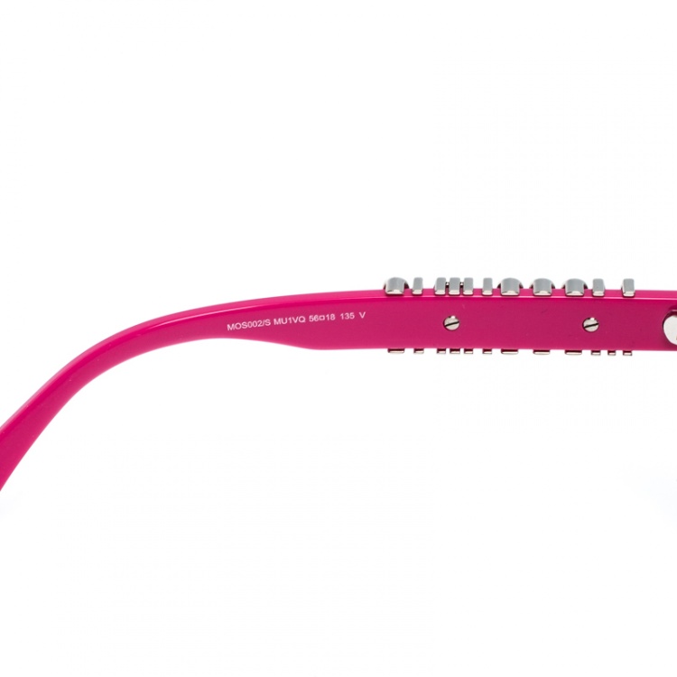 Pre Owned Moschino Hot Pink/ Pink & Peach Gradient Mirrored MOS002/S Cat Eye Sunglasses