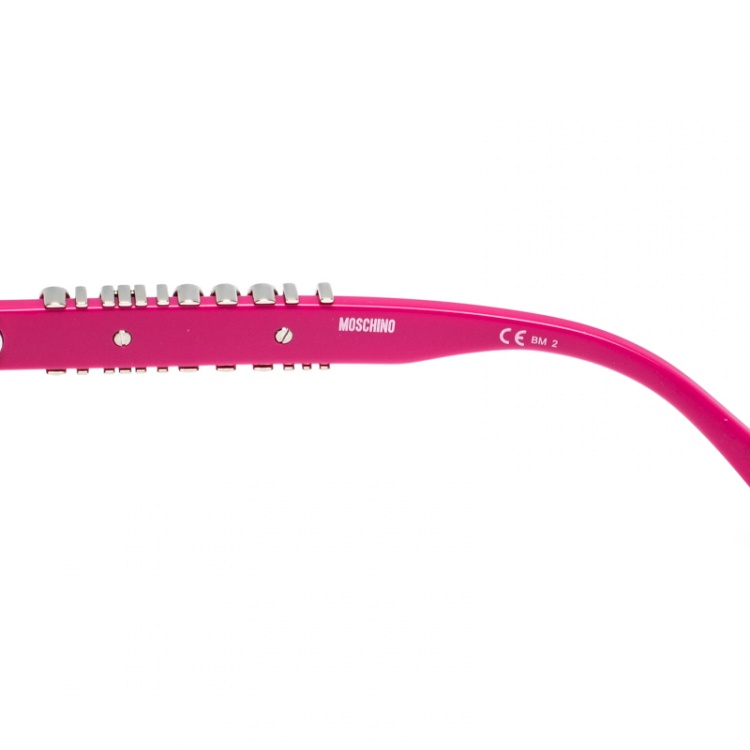 Pre Owned Moschino Hot Pink/ Pink & Peach Gradient Mirrored MOS002/S Cat Eye Sunglasses