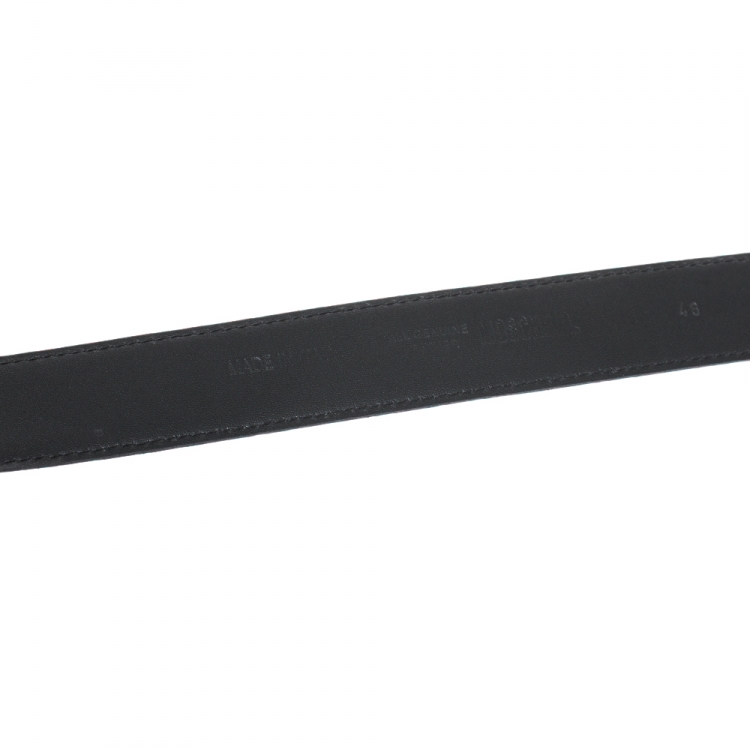 Pre Owned Moschino Brown Suede Logo Belt 95CM