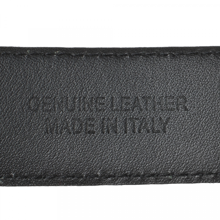 Pre Owned Moschino Black Leather Classic Logo Belt 80 CM
