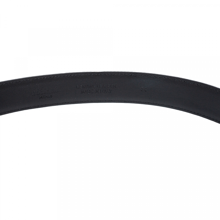 مملوكة مسبقًا Moschino Black Leather Classic Logo Belt 75CM