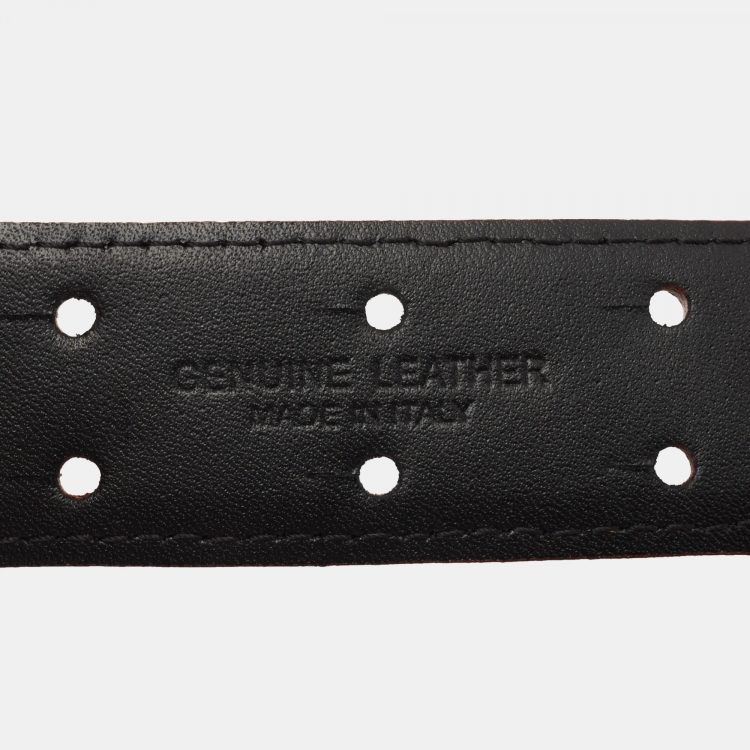 Pre Owned Moschino Black Leather 30th Anniversary Chain Belt 80CM