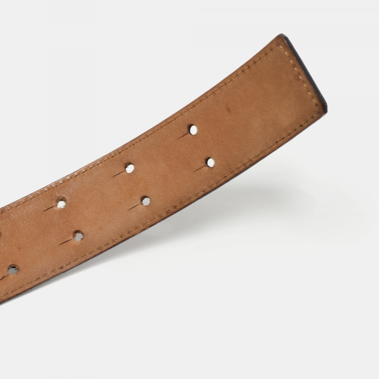 Pre Owned Moschino Black Leather Classic Logo Waist Belt 