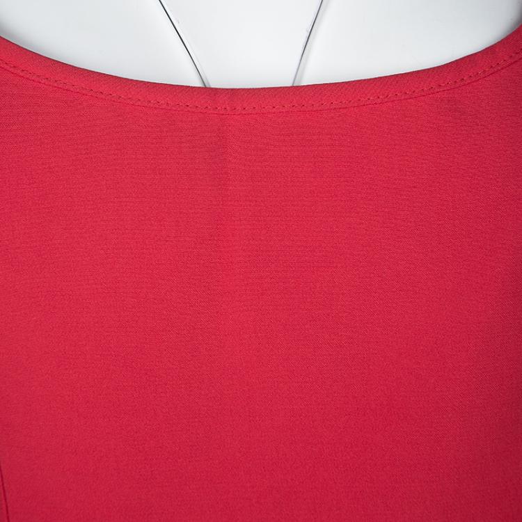 Pre Owned Moschino Couture Repetita Juvant Red Sleeveless Top L