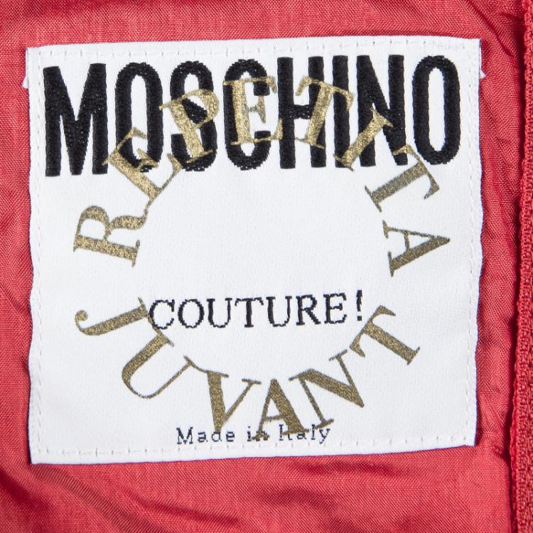 Pre Owned Moschino Couture Repetita Juvant Red Sleeveless Top L