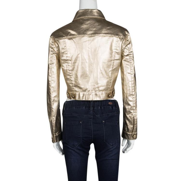 Pre Owned Moschino Gold Long Sleeve Jacket S