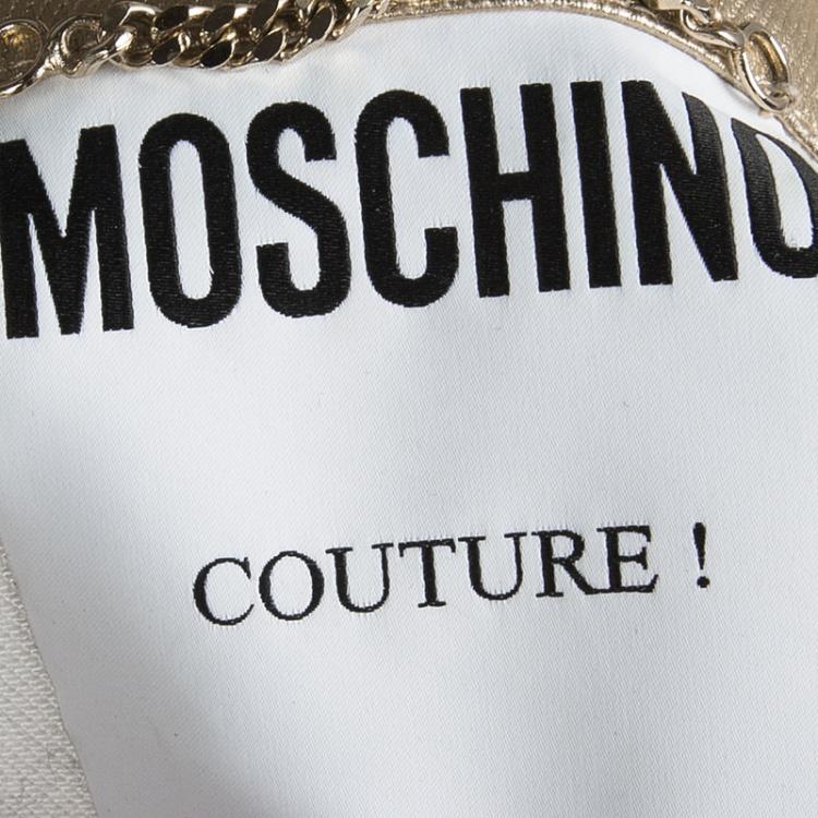 Pre Owned Moschino Gold Long Sleeve Jacket S