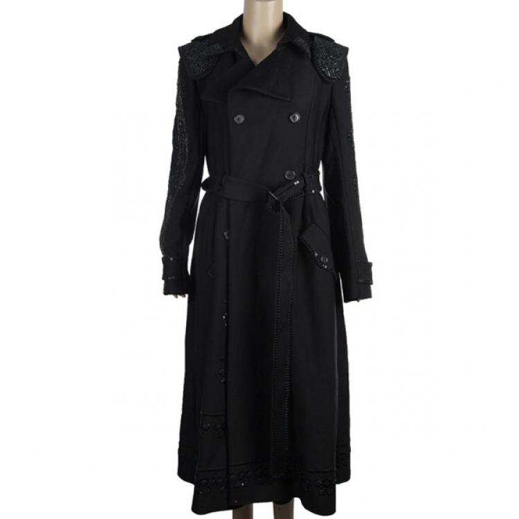 Pre Owned Moschino Embellished Coat M