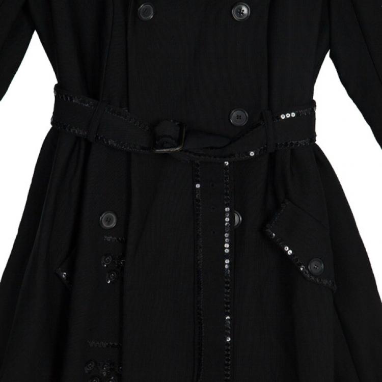 Pre Owned Moschino Embellished Coat M