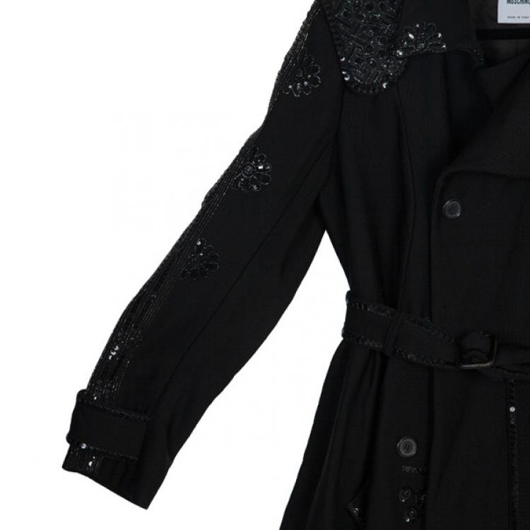 Pre Owned Moschino Embellished Coat M
