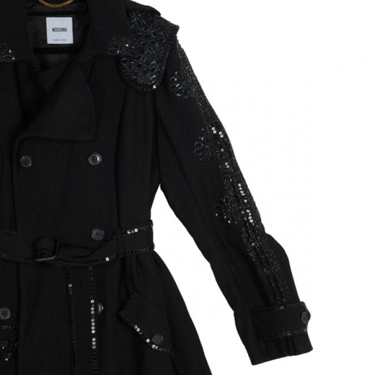 Pre Owned Moschino Embellished Coat M