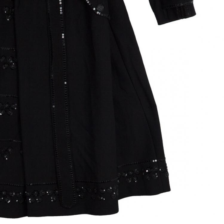 Pre Owned Moschino Embellished Coat M