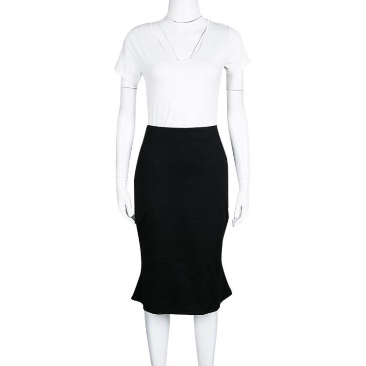مملوكة مسبقًا Moschino Black Cotton Knit High Waist Pencil Skirt M