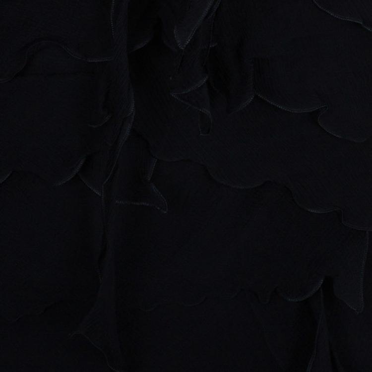 Pre Owned Moschino Black Tiered Silk Chiffon Gown M