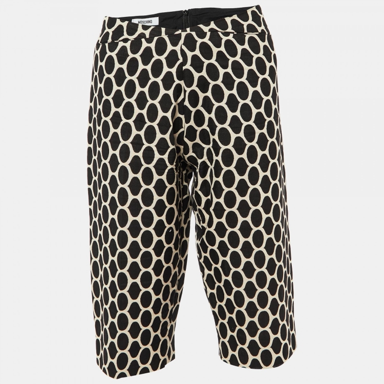 Moschino Black Patterned Cotton Jacquard Capri Pants L Moschino | TLC