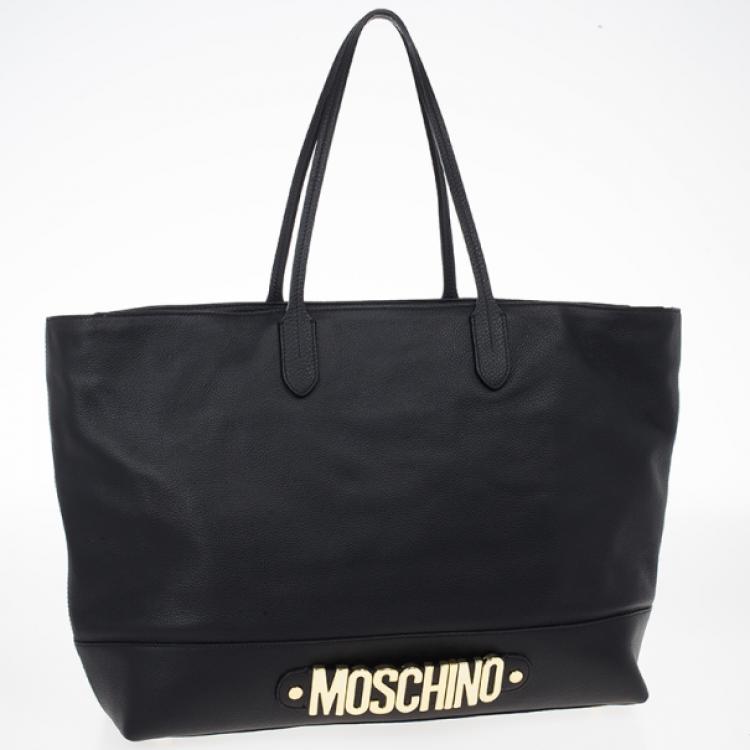 Pre Owned Moschino Leather Shopper Tote