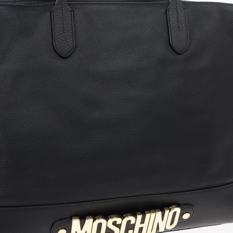 Pre Owned Moschino Leather Shopper Tote