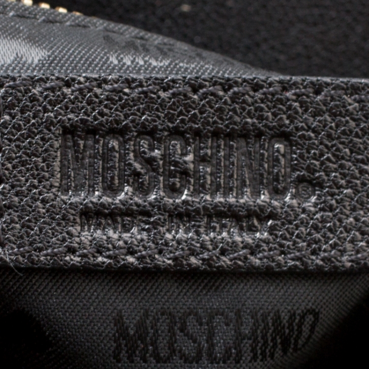 مملوكة مسبقًا Moschino Black/Beige Leather Satchel 