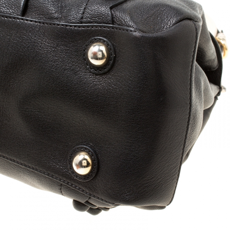 مملوكة مسبقًا Moschino Black/Beige Leather Satchel 