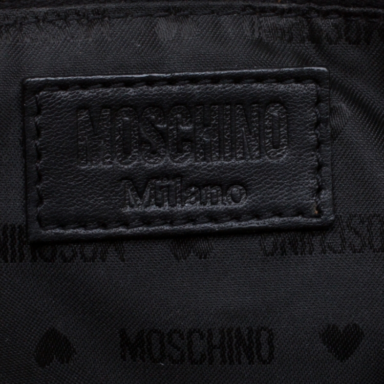Pre Owned Moschino Red/Black Quilted Leather Jacket Shoulder Bag