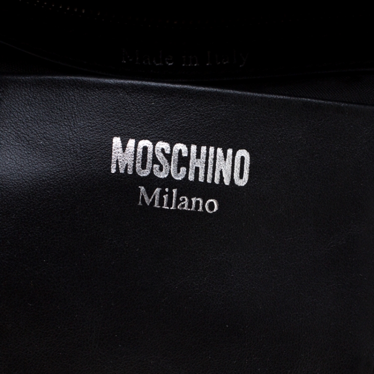 Pre Owned Moschino Camouflage Print Leather Tote