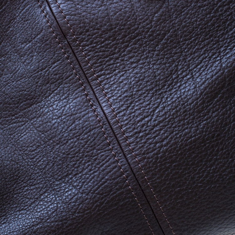 مملوكة مسبقًا Moschino Dark Brown Leather Chain Satchel