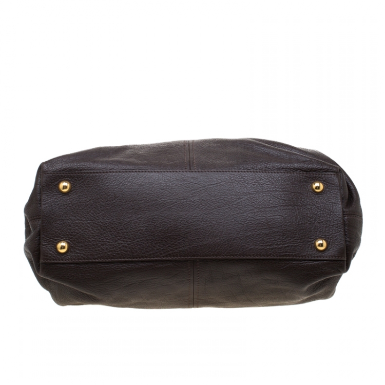 مملوكة مسبقًا Moschino Dark Brown Leather Chain Satchel