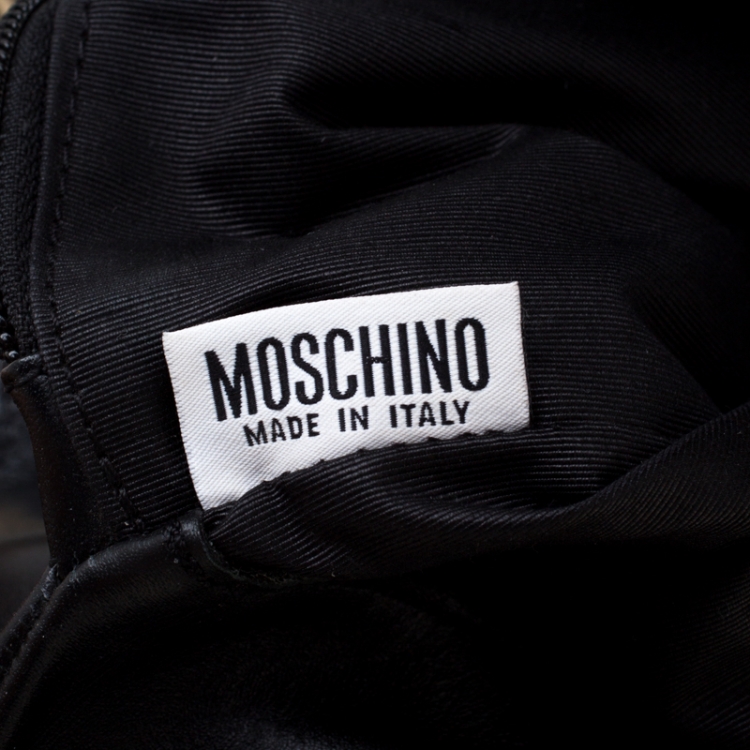 مملوكة مسبقًا Moschino Beige/Black Canvas and Leather Hobo