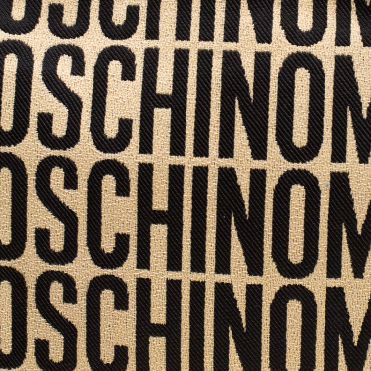 مملوكة مسبقًا Moschino Beige/Black Canvas and Leather Hobo