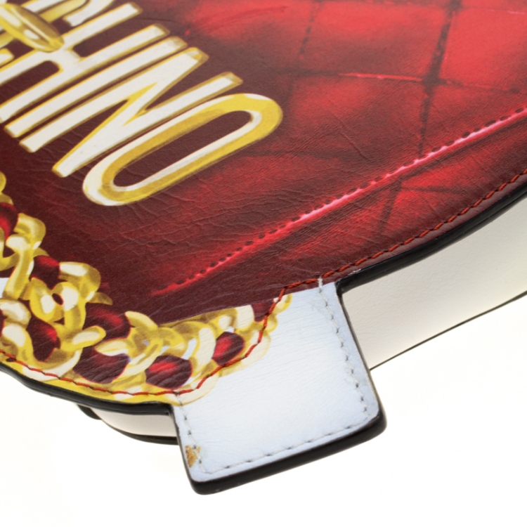 مملوكة مسبقًا Moschino White/Red Leather Shoulder Bag