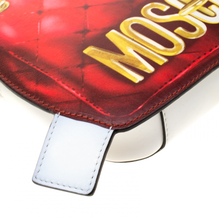 مملوكة مسبقًا Moschino White/Red Leather Shoulder Bag