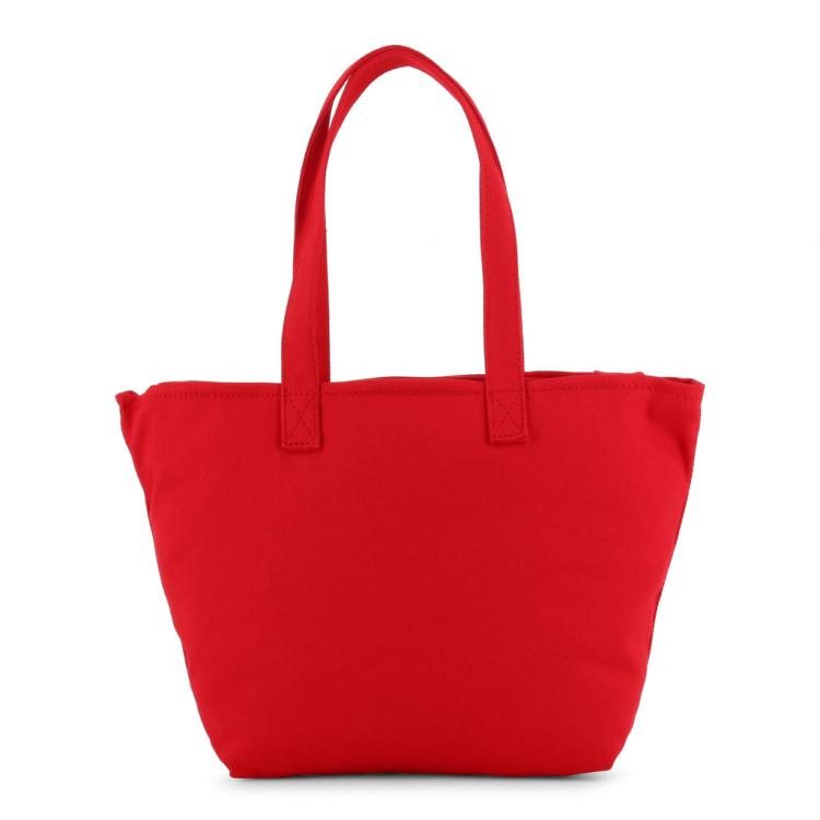 Pre Owned Love Moschino Red Fabric Love Applique Shoulder Bag