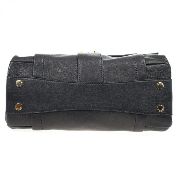 Pre Owned Moschino Large Leather Flap Satchel