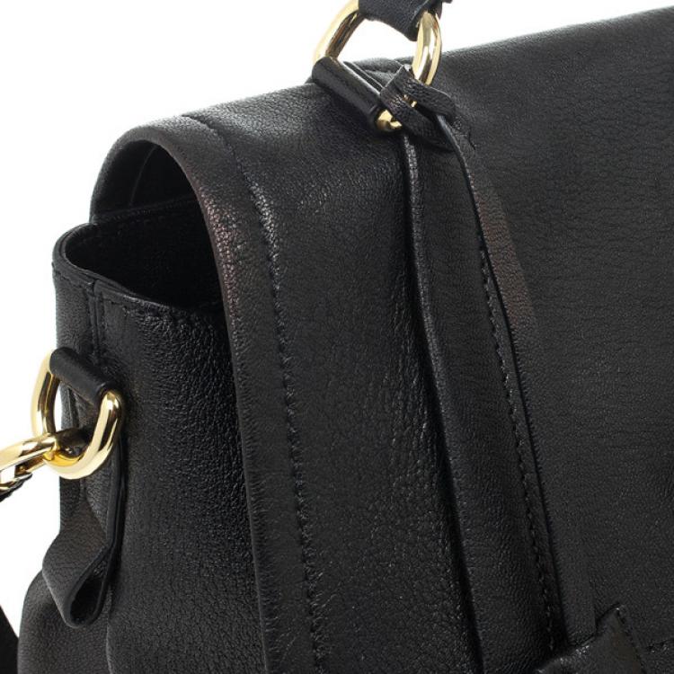 Pre Owned Moschino Large Leather Flap Satchel