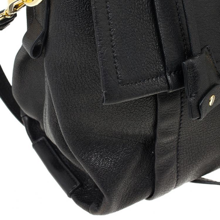 Pre Owned Moschino Large Leather Flap Satchel