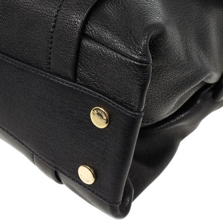 Pre Owned Moschino Large Leather Flap Satchel